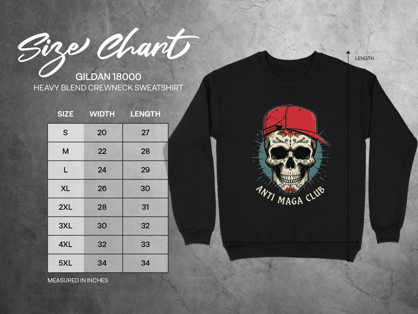 Anti Maga Club Skull with Red Hat Sweatshirt product