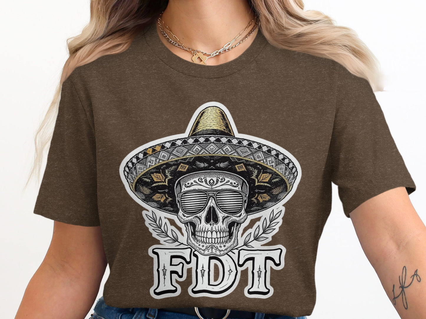 FDT Skull with Sombrero Graphic T-Shirt product
