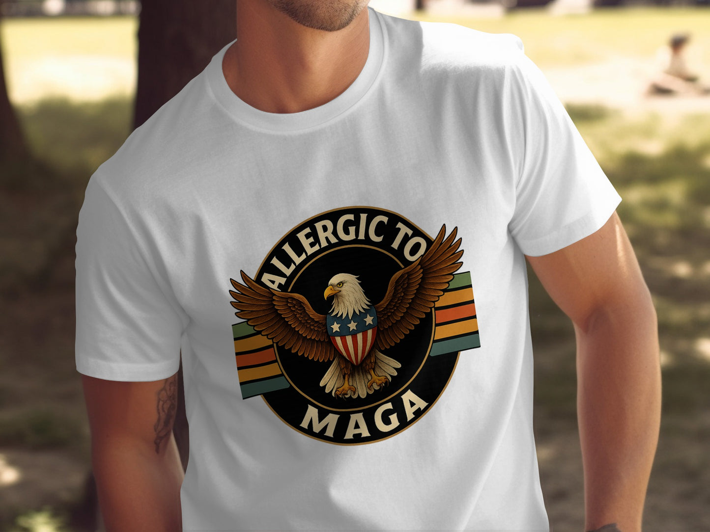 Allergic to MAGA Eagle Patriotic Design Product