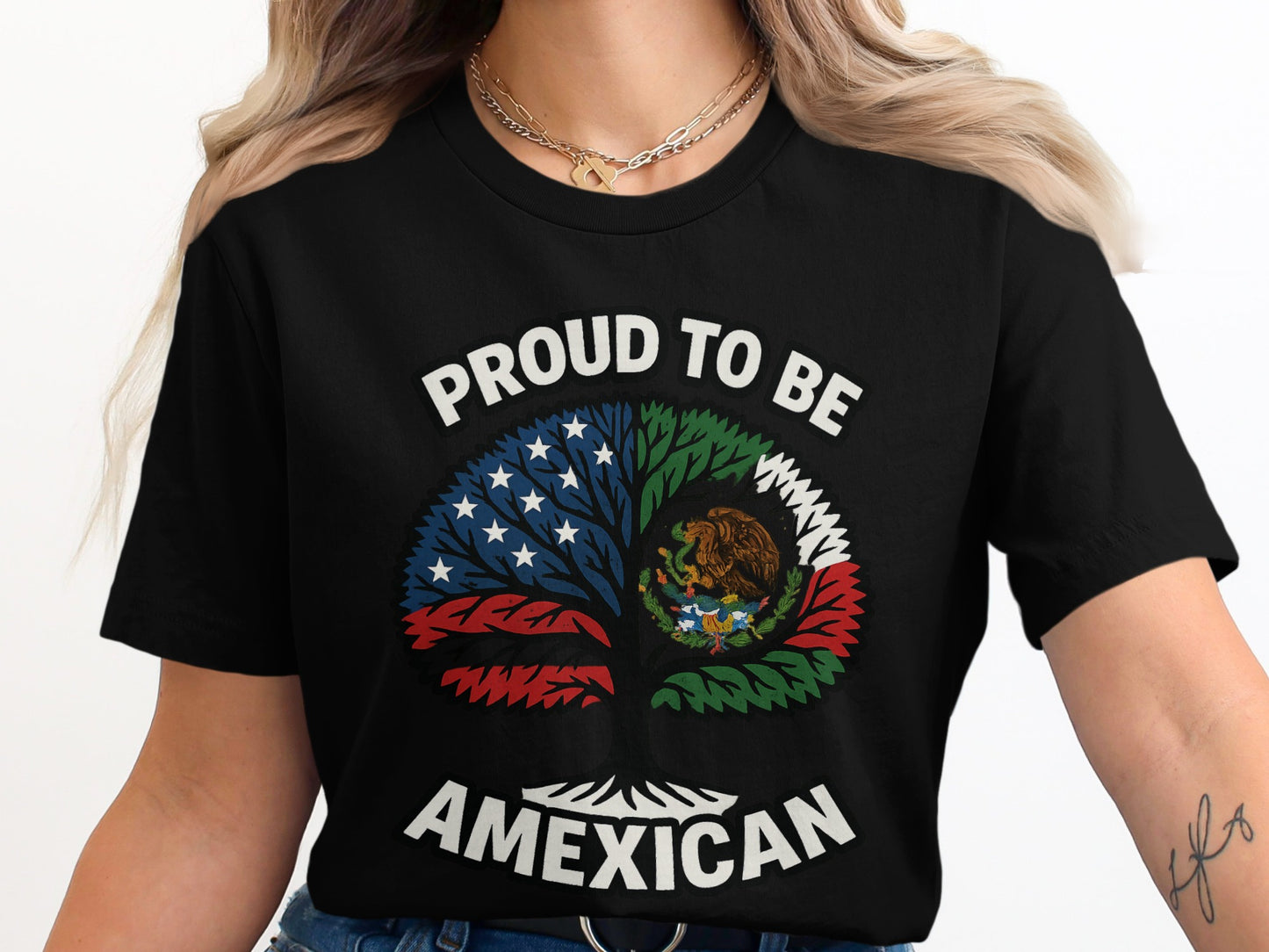 Proud to Be Amexican Tree Design T-Shirt product type