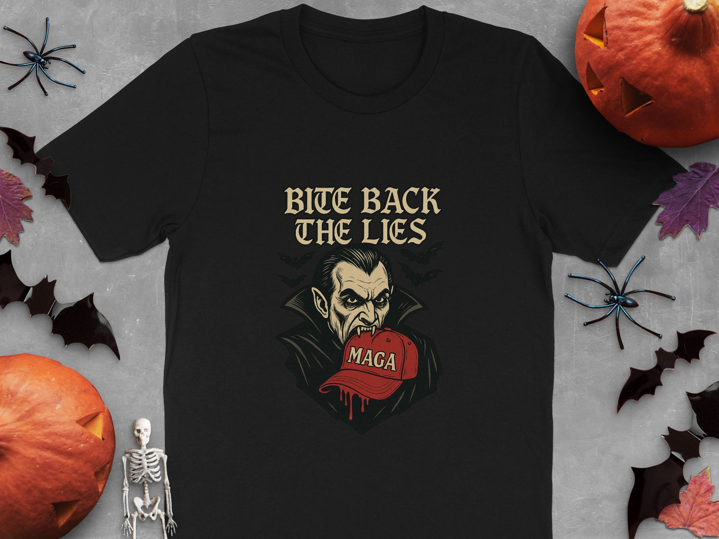 Bite Back The Lies Dracula Themed Graphic T-Shirt product