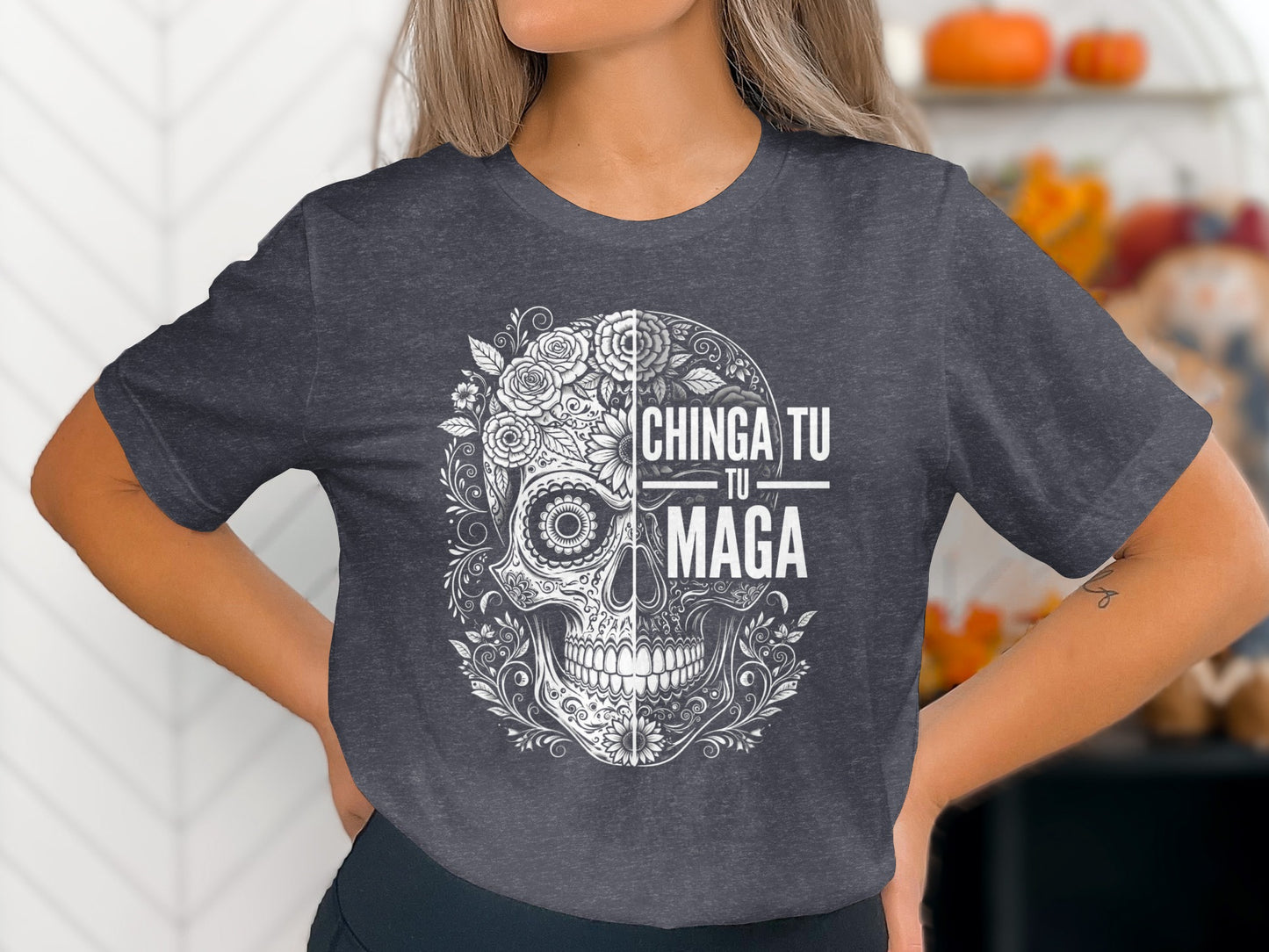 Chinga Tu To Maga Skull Graphic Printed T-shirt product type