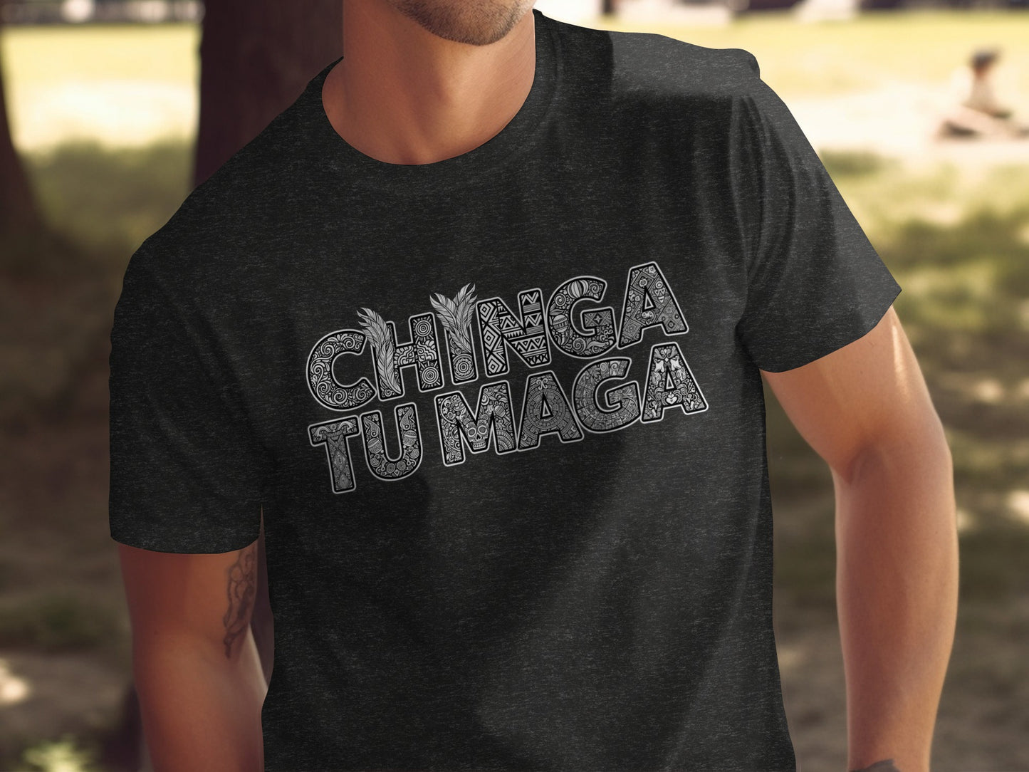 Bold Graphic CHINGA TU MAGA Statement Shirt product