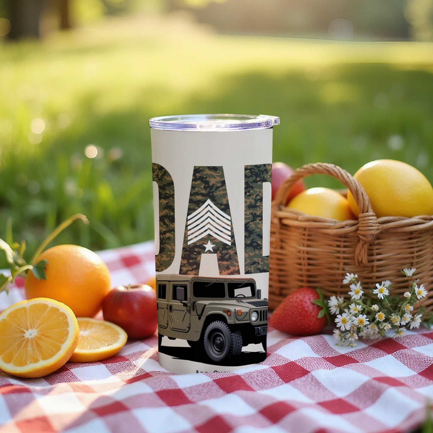 Patriotic Design Dad Military Humvee Travel Tumbler product