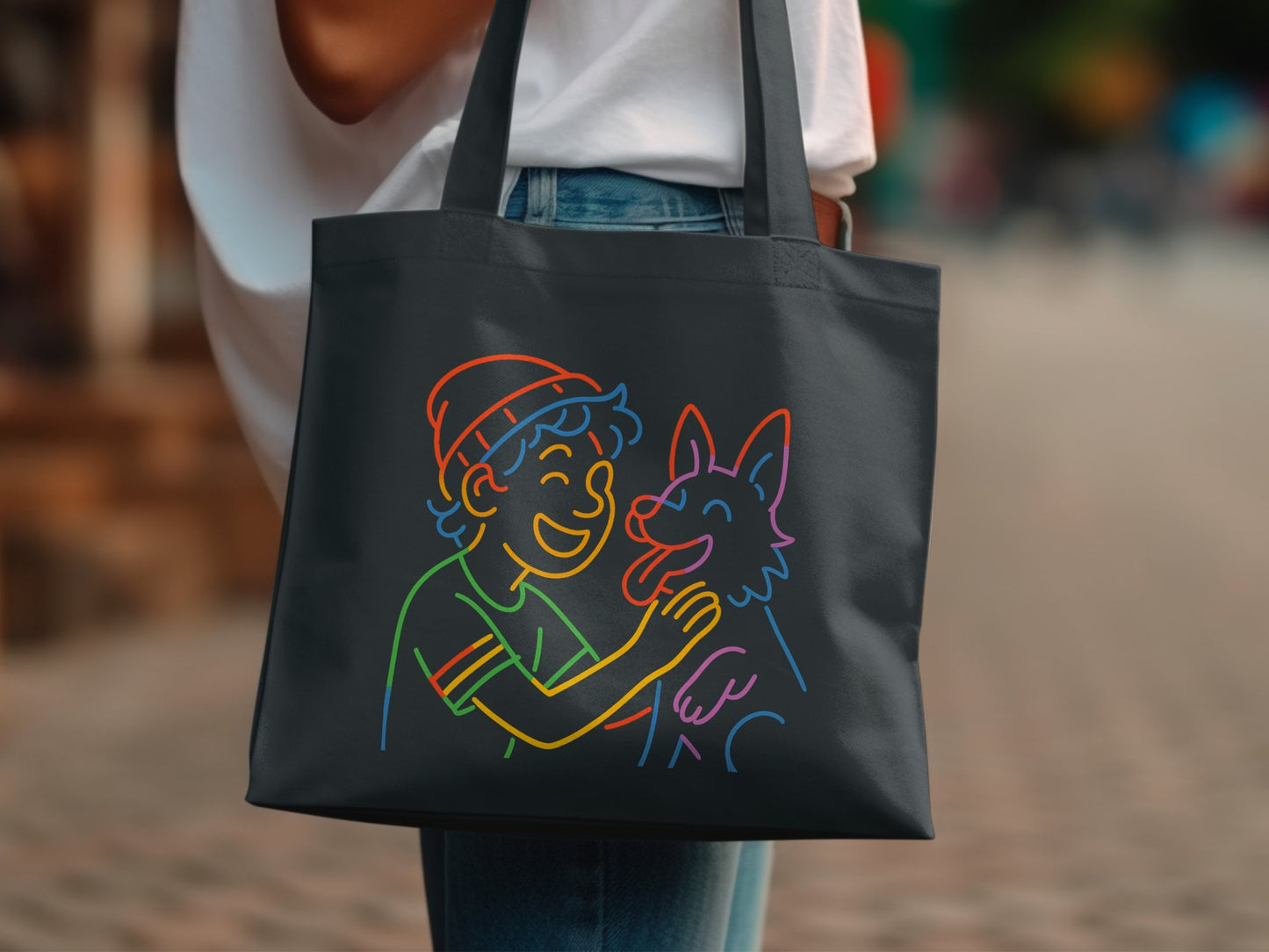 Whimsical Design Dog Lover Tote Bag product type