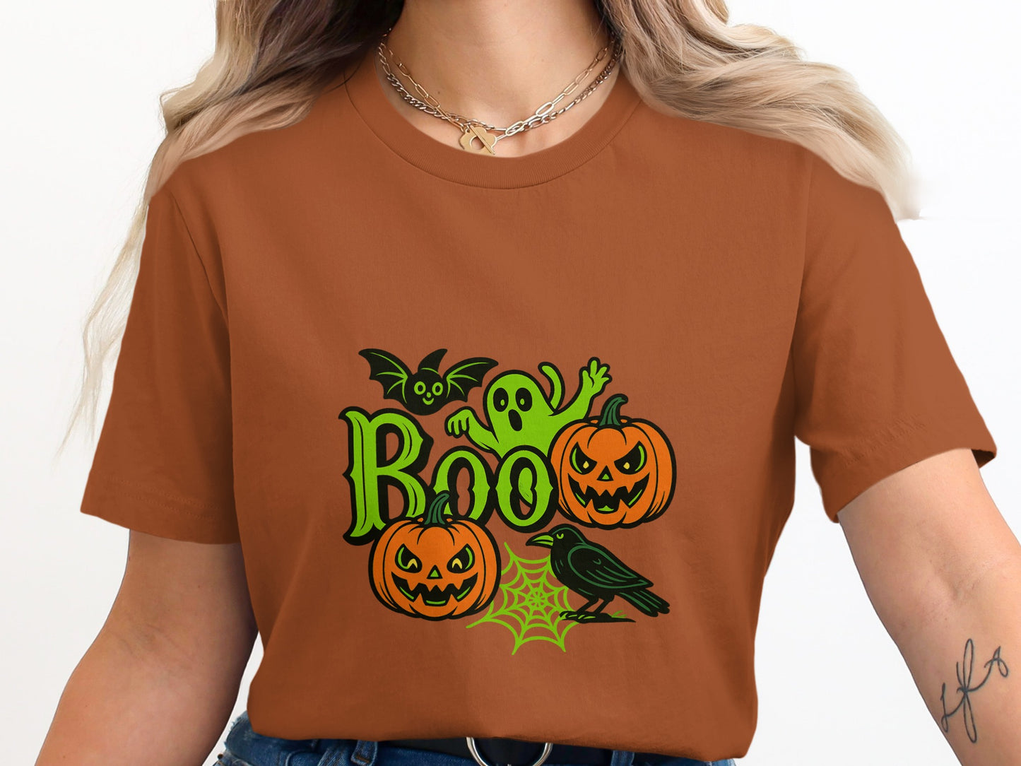 Halloween Boo Ghost Pumpkin Anti Trump Graphic T-Shirts