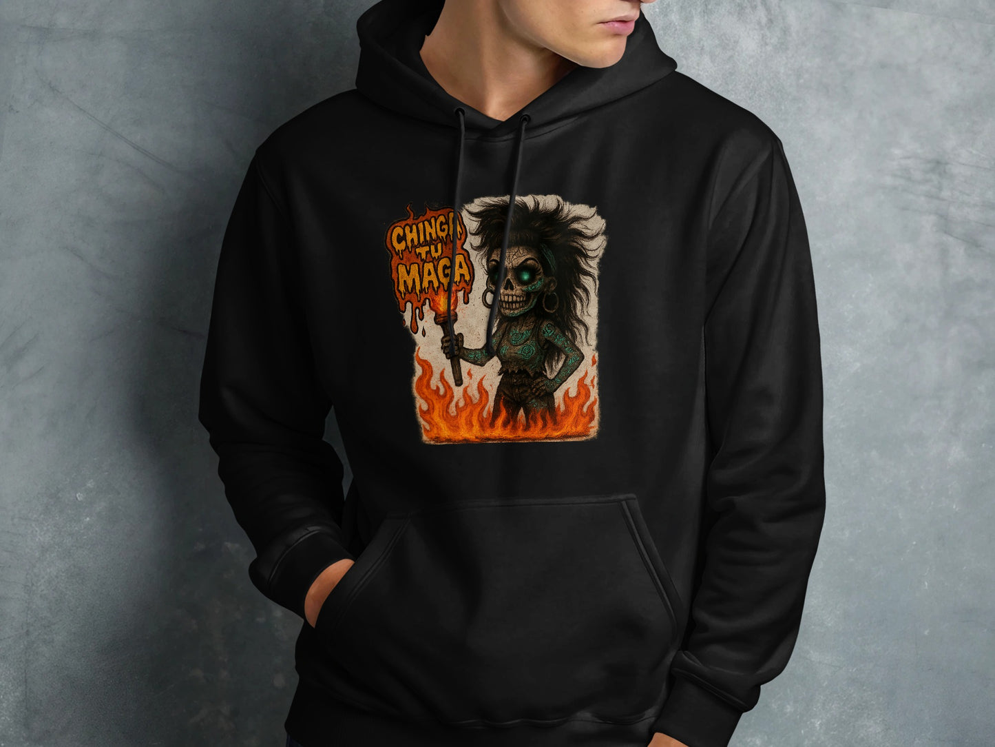 Chinga Tu Maga Skull Design Graphic Hoodie product type