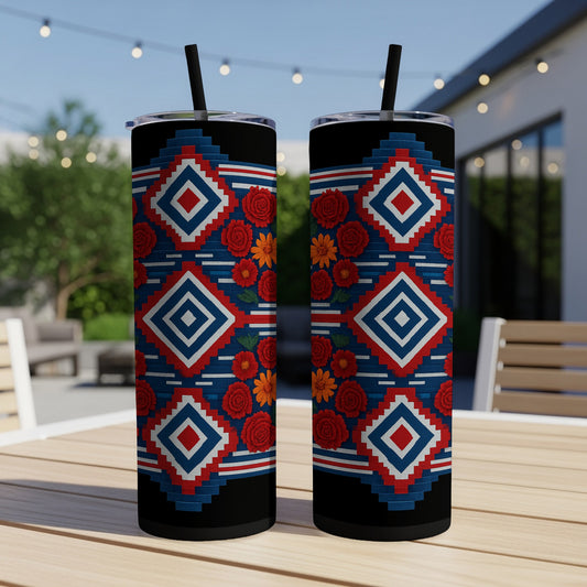 Colorful Geometric Floral Design Insulated Tumbler product