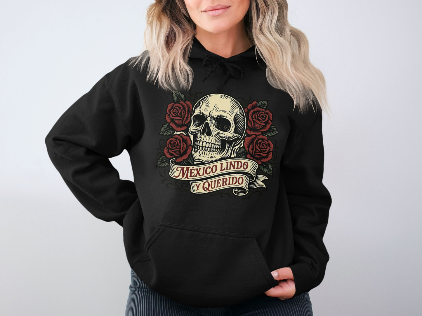 Mexico Lindo y Querido Skull Rose Hoodie product type