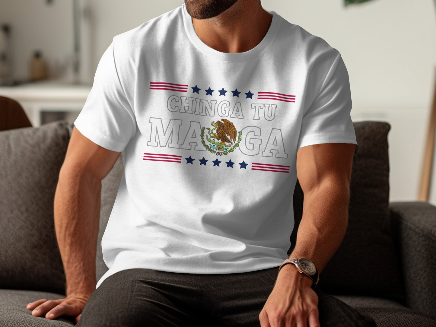 Chinga Tu Madre Stars and Stripes Graphic T-Shirt product