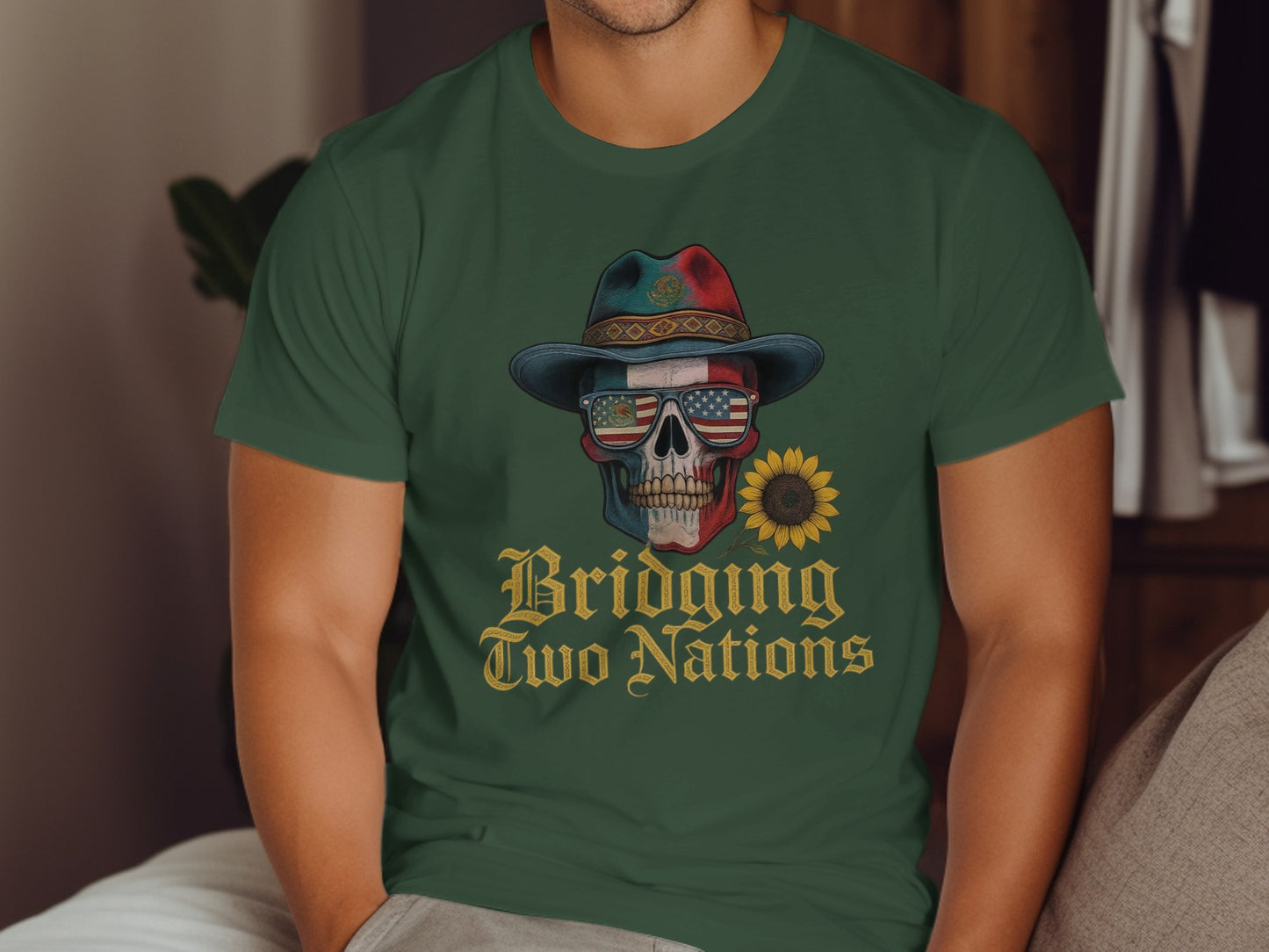 Bridging Two Nations Skull Design T-shirt product