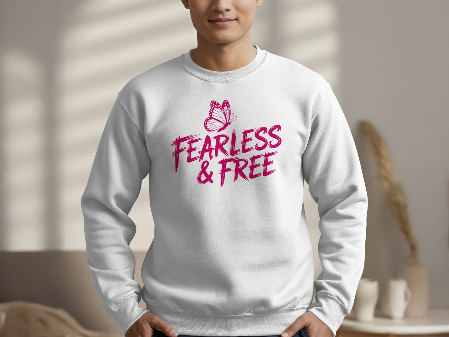 Fearless and Free Pink Butterfly Sweatshirt product