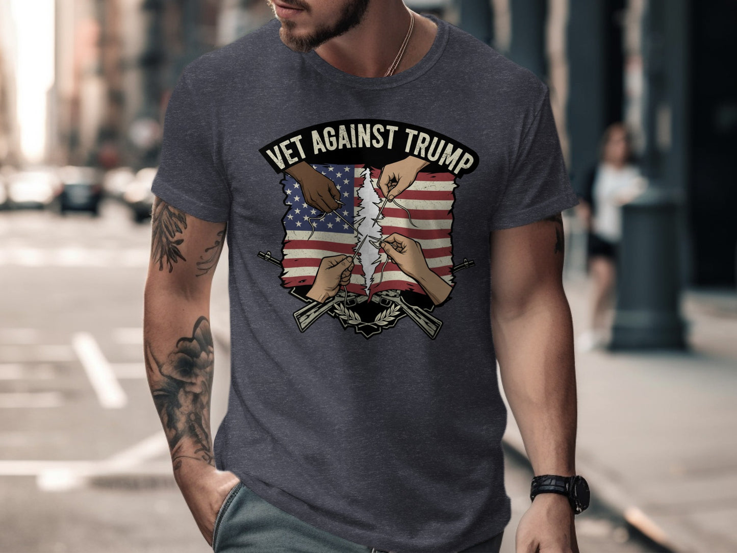 Vet Against Trump Graphic Tee Shirt product