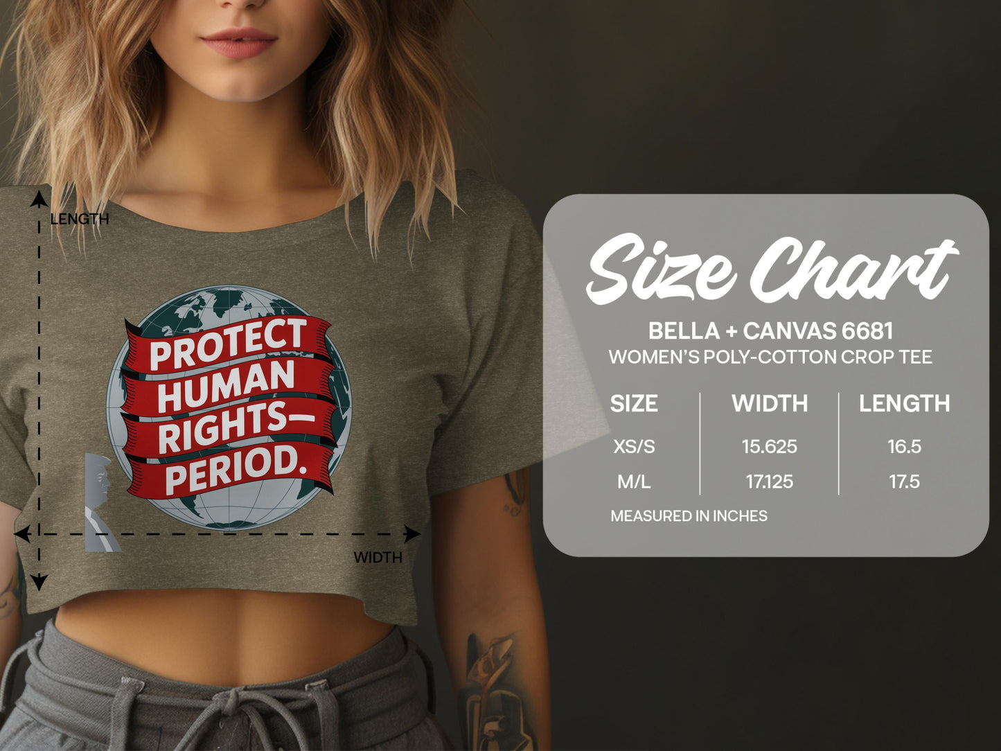Protect Human Rights Period Graphic Crop Tee product