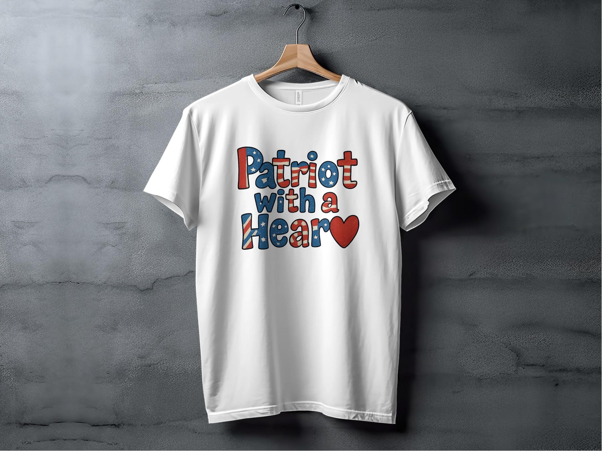 Patriot with a Heart Graphic T-Shirt product type