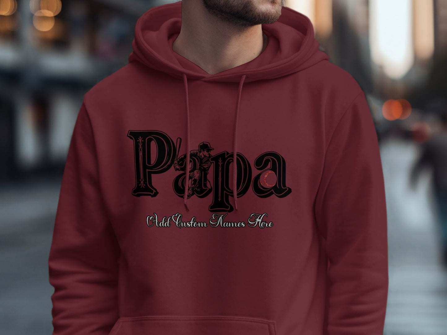 Personalized Papa Themed Hoodie Custom Names product type