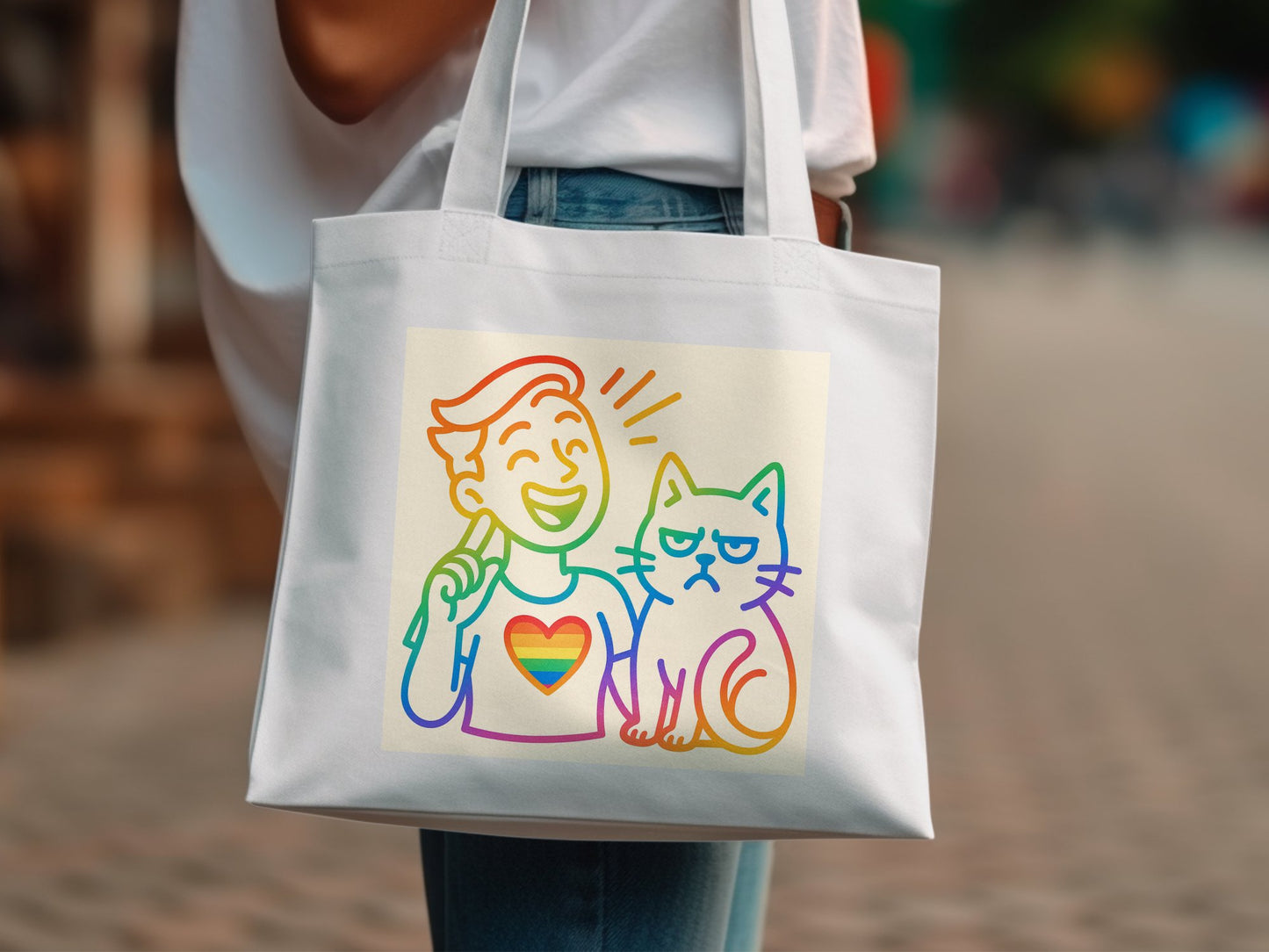 Colorful Cartoon Design Tote Bag product type