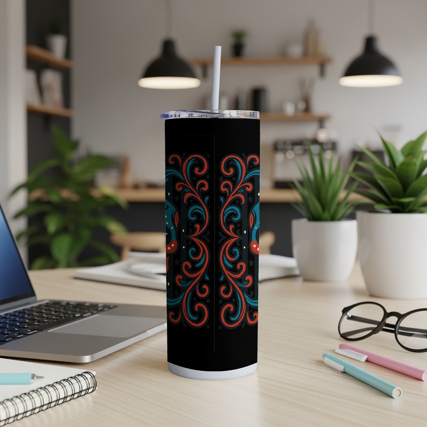 Intricate Scroll Design Tumbler for Stylish Drinkware Product