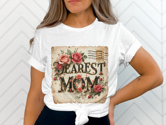Dearest Mom Floral Design Heavy Graphic Tee product