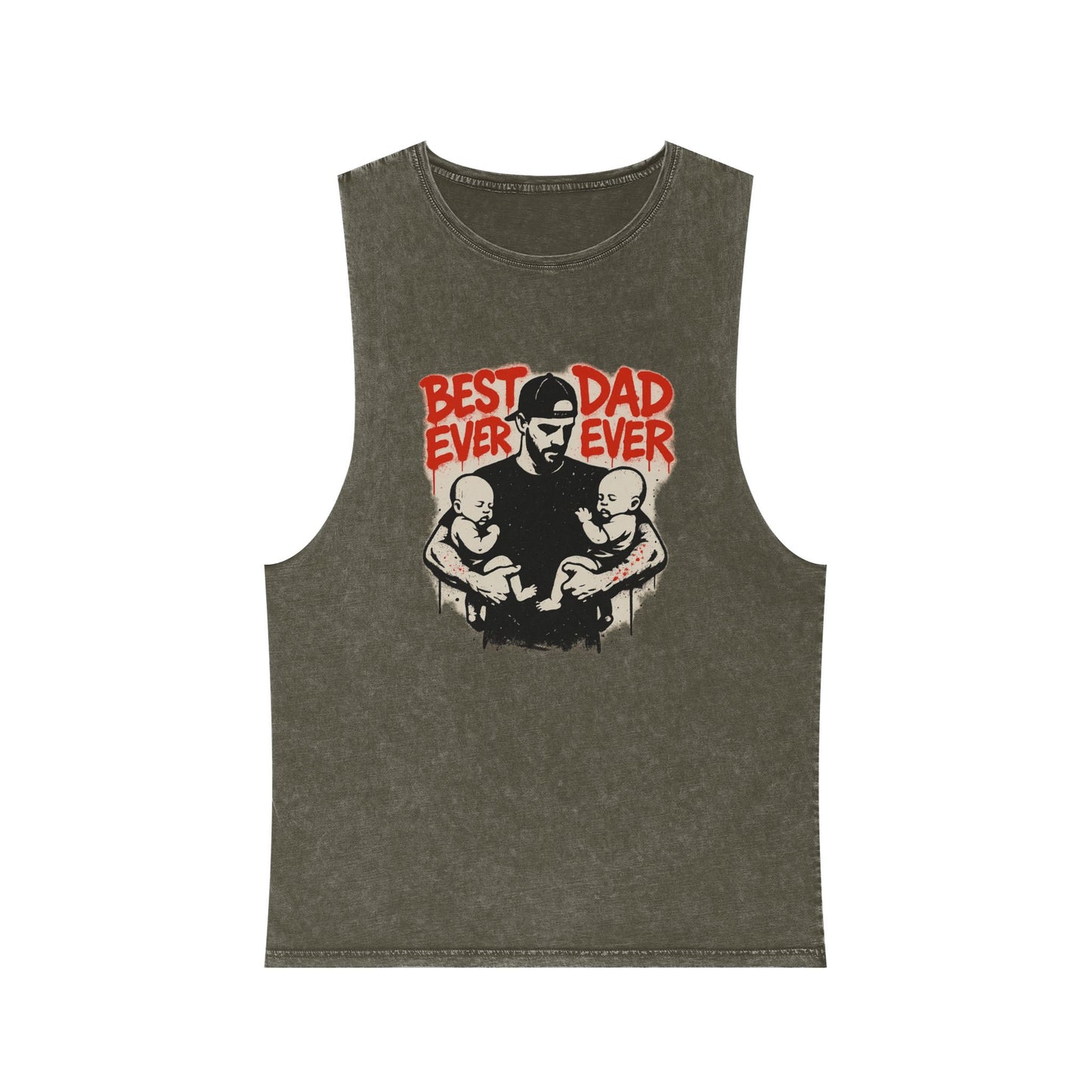 Best Dad Ever Stonewash Tank Top - Father's Day Gift, Dad Apparel, Unisex Summer Wear, Casual Outfit, Family Tank Top