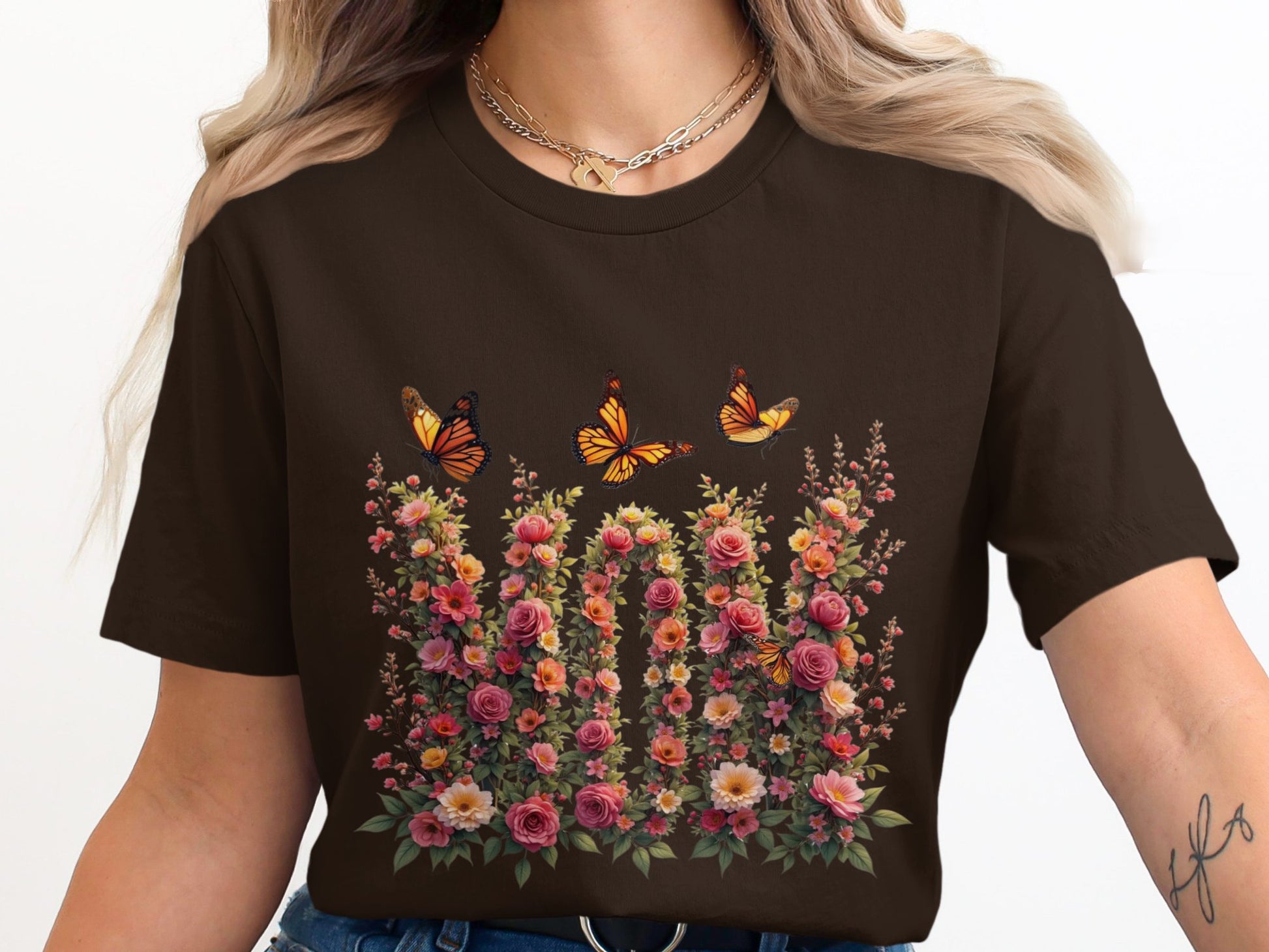 Beautiful Floral Design With Butterflies Shirt product type
