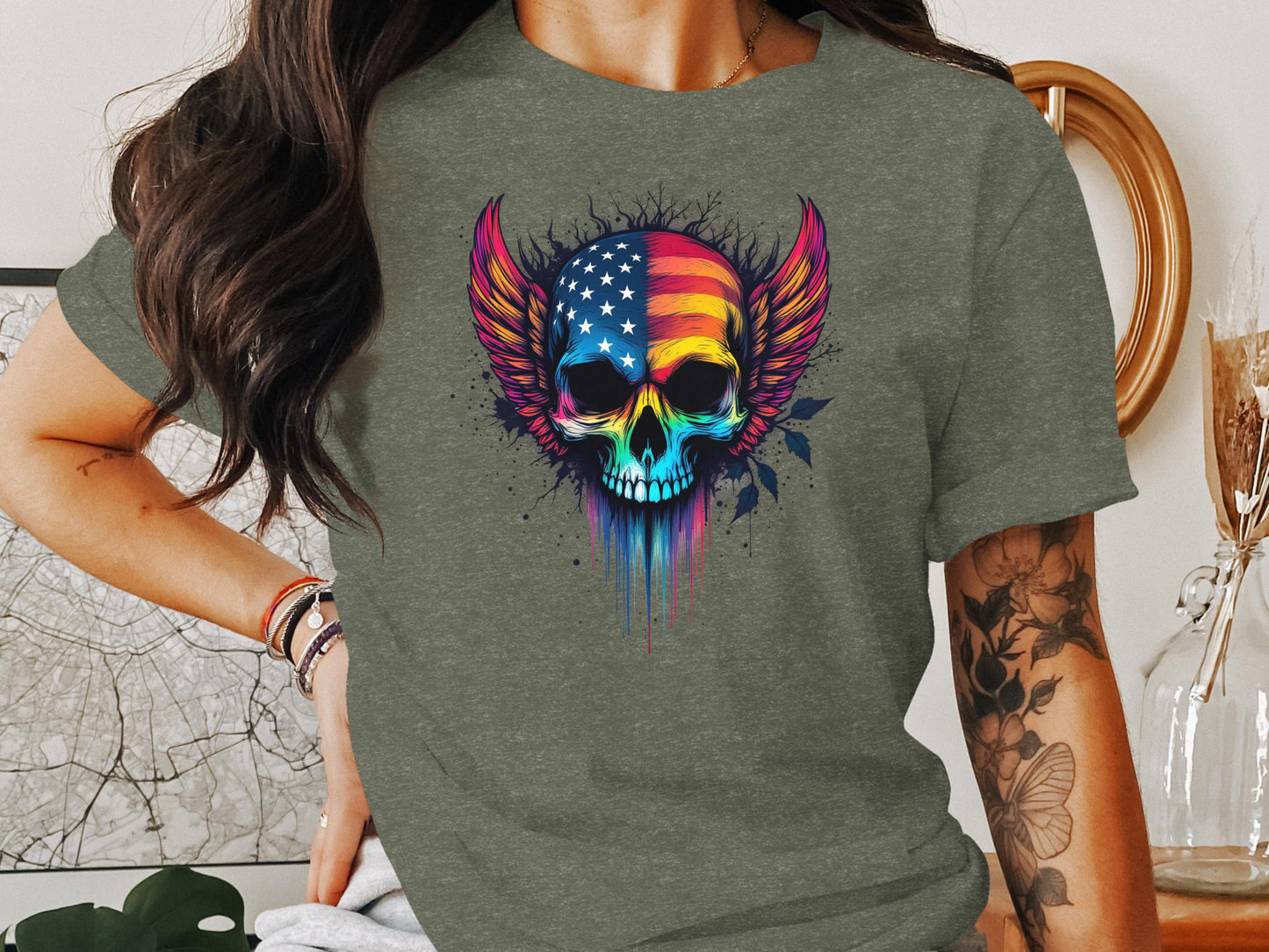 Vivid Skull Artwork on Classic Tee product type