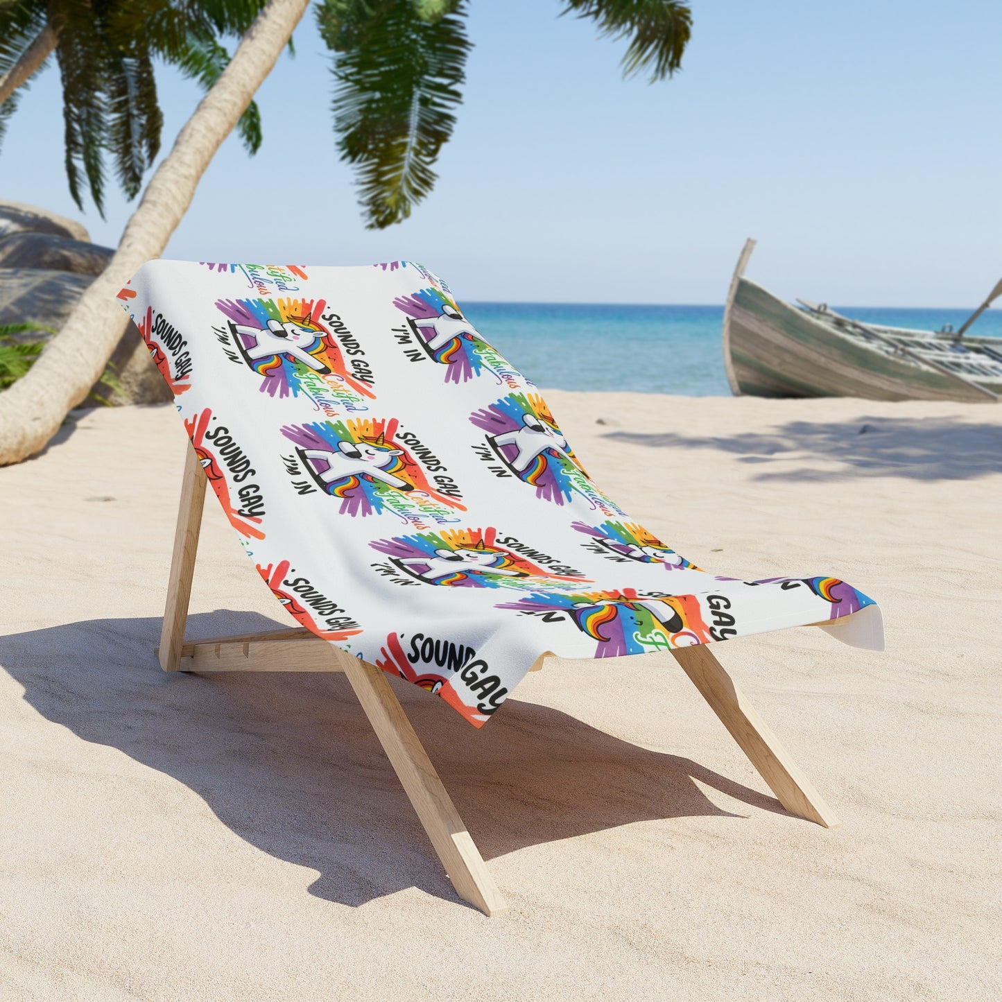 Pride Fabulous Unicorn Beach Towel - Vibrant & Fun, LGBTQ+ Pride, Summer Necessity, Poolside Chill, Gift for Beach Lovers