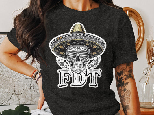 FDT Skull with Hat and Glasses Design T-Shirt product