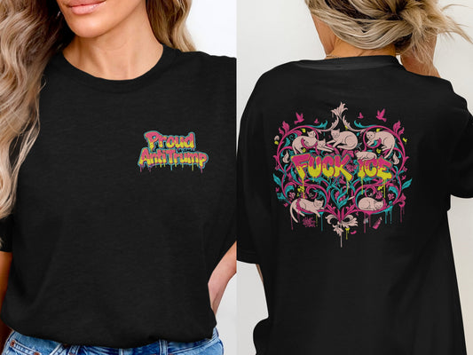 Proud Anti Trump Colorful Sloth Art Graphic T-Shirt