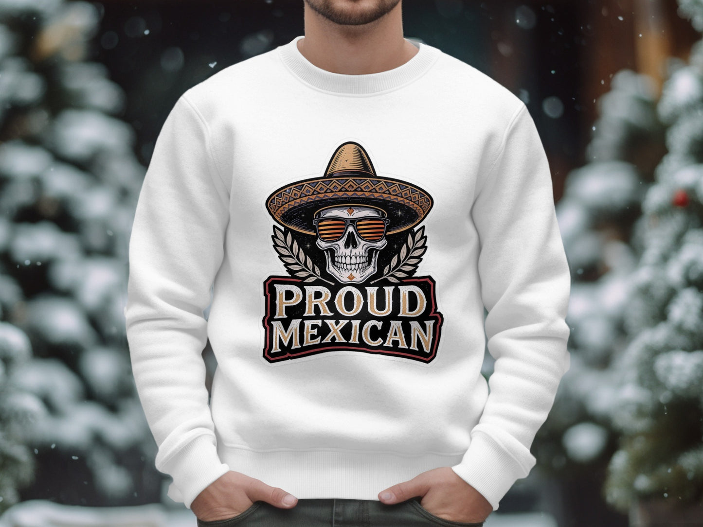 Proud Mexican Skull Design Long Sleeve Sweatshirt product