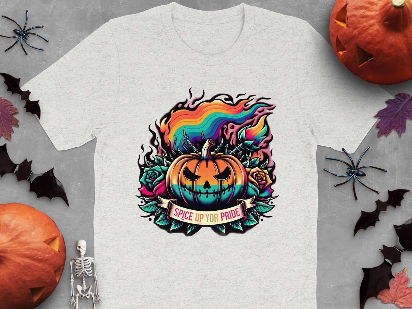 Colorful Halloween Pumpkin Design T-Shirt product type