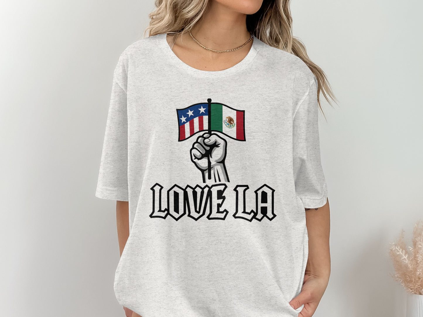 Love LA Graphic T-Shirt with Flags Design product