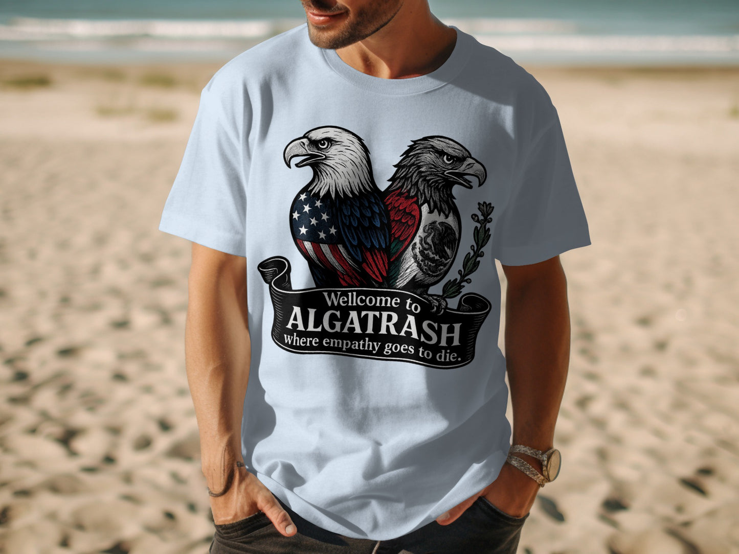 Welcome to Algatrash Eagle Print T-Shirt product type