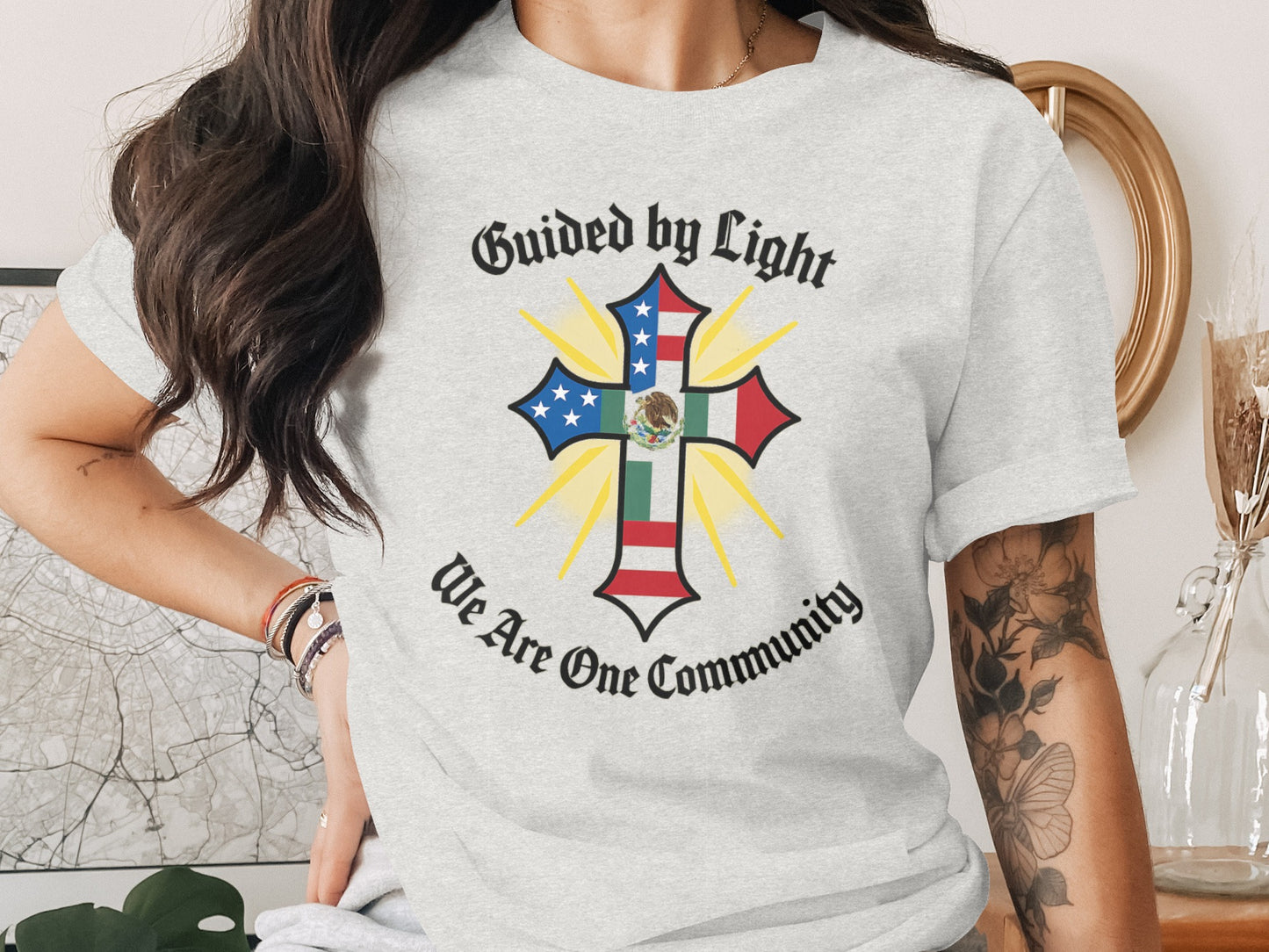 Guided by Light We Are One Community T-Shirt product