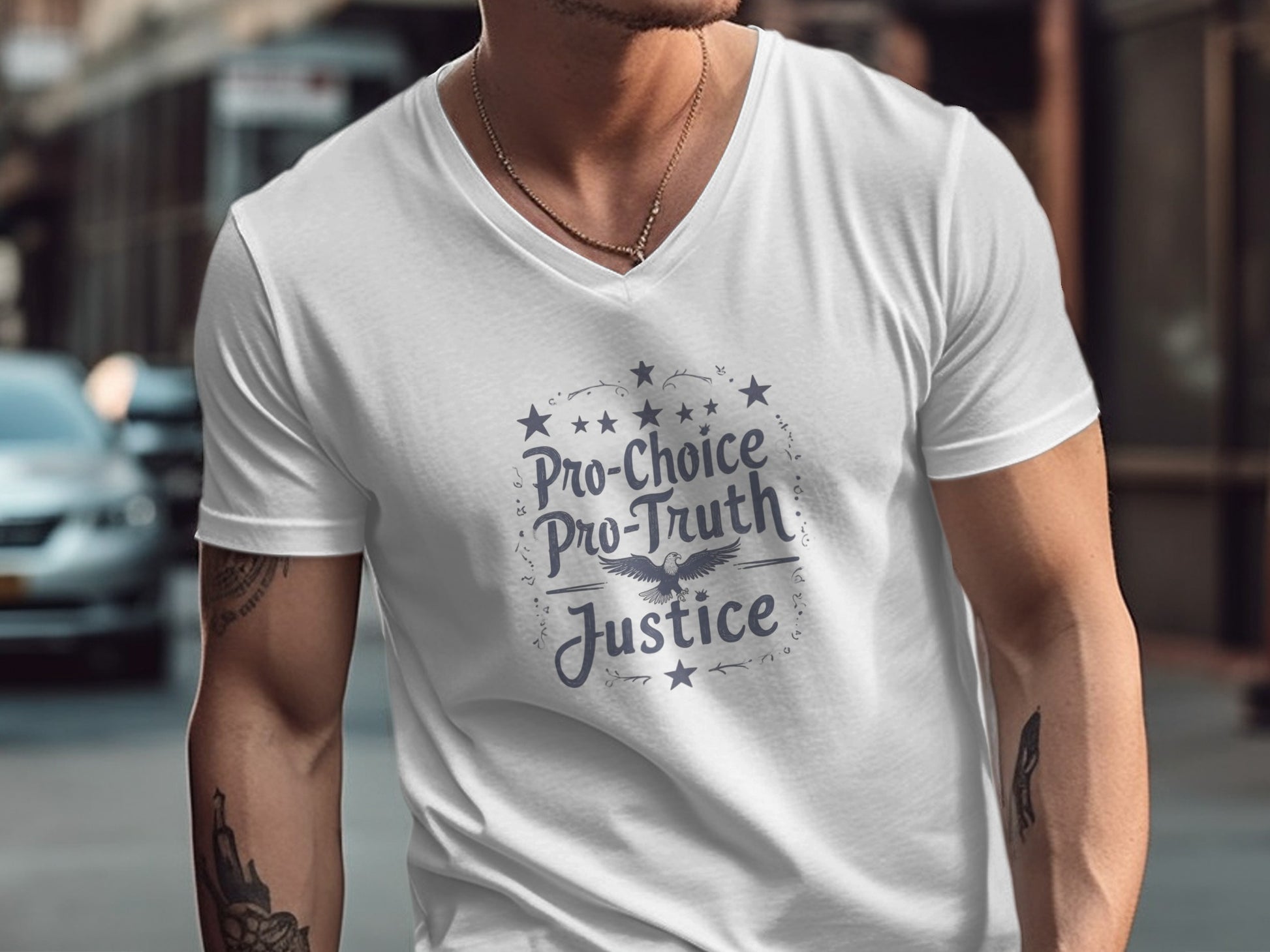 Pro-Choice Pro-Truth Justice V-Neck T-Shirt product