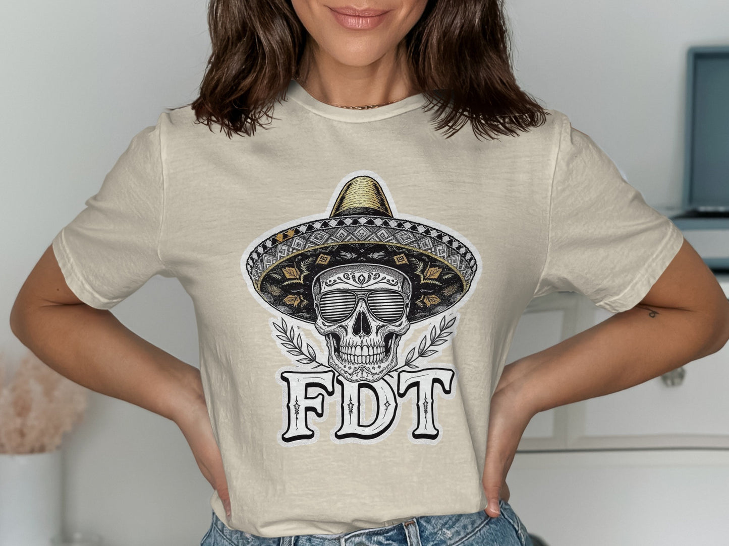 Stylish Skull Graphic FDT Short Sleeve T-Shirt product type
