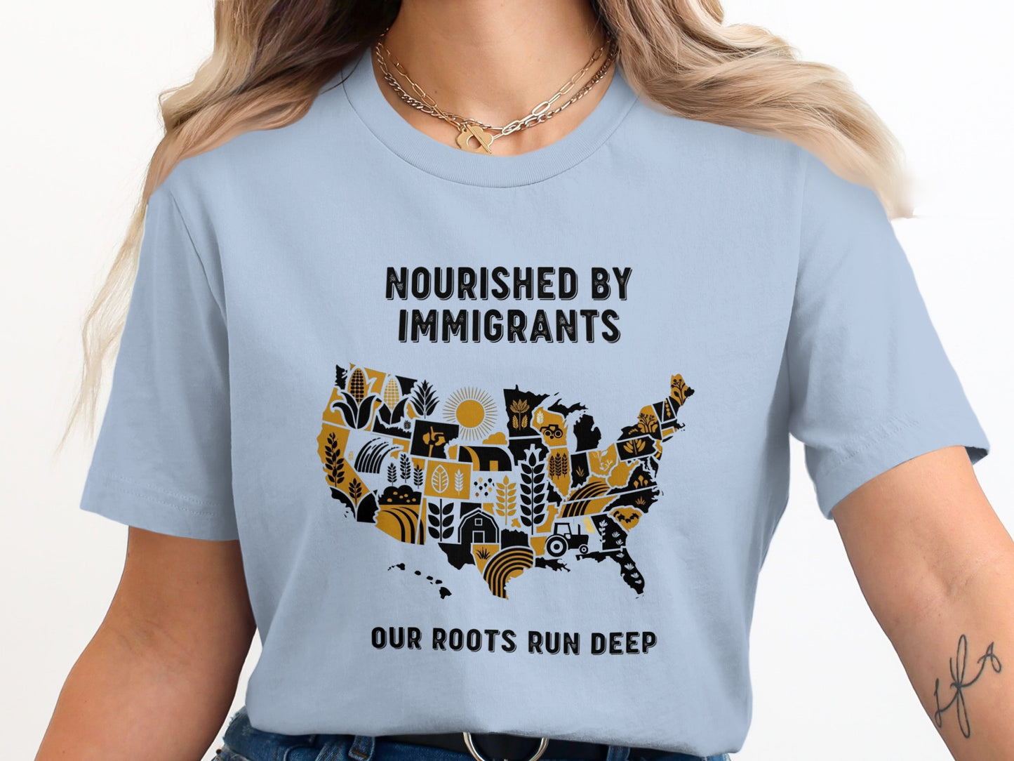 Nourished By Immigrants T-shirt Bold Statement Product