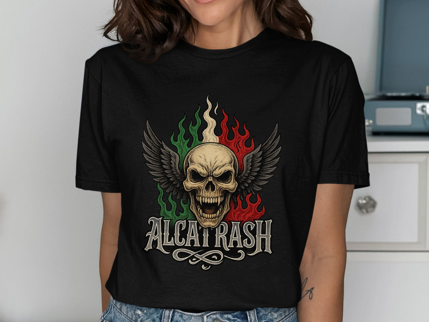 Alcatrash Skull with Wings Graphic Tee product