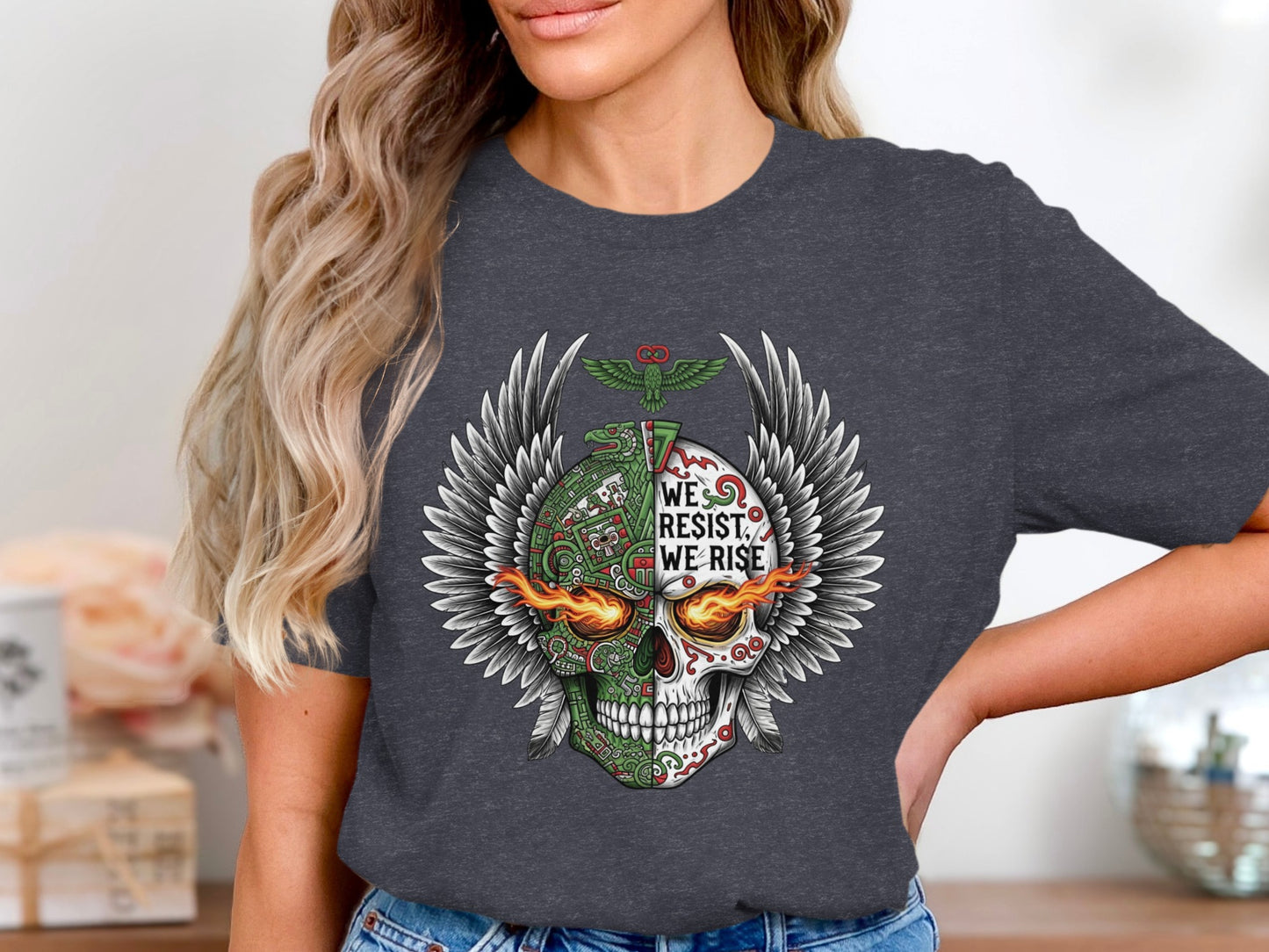 We Resist We Rise Winged Skull Unisex T-shirt product