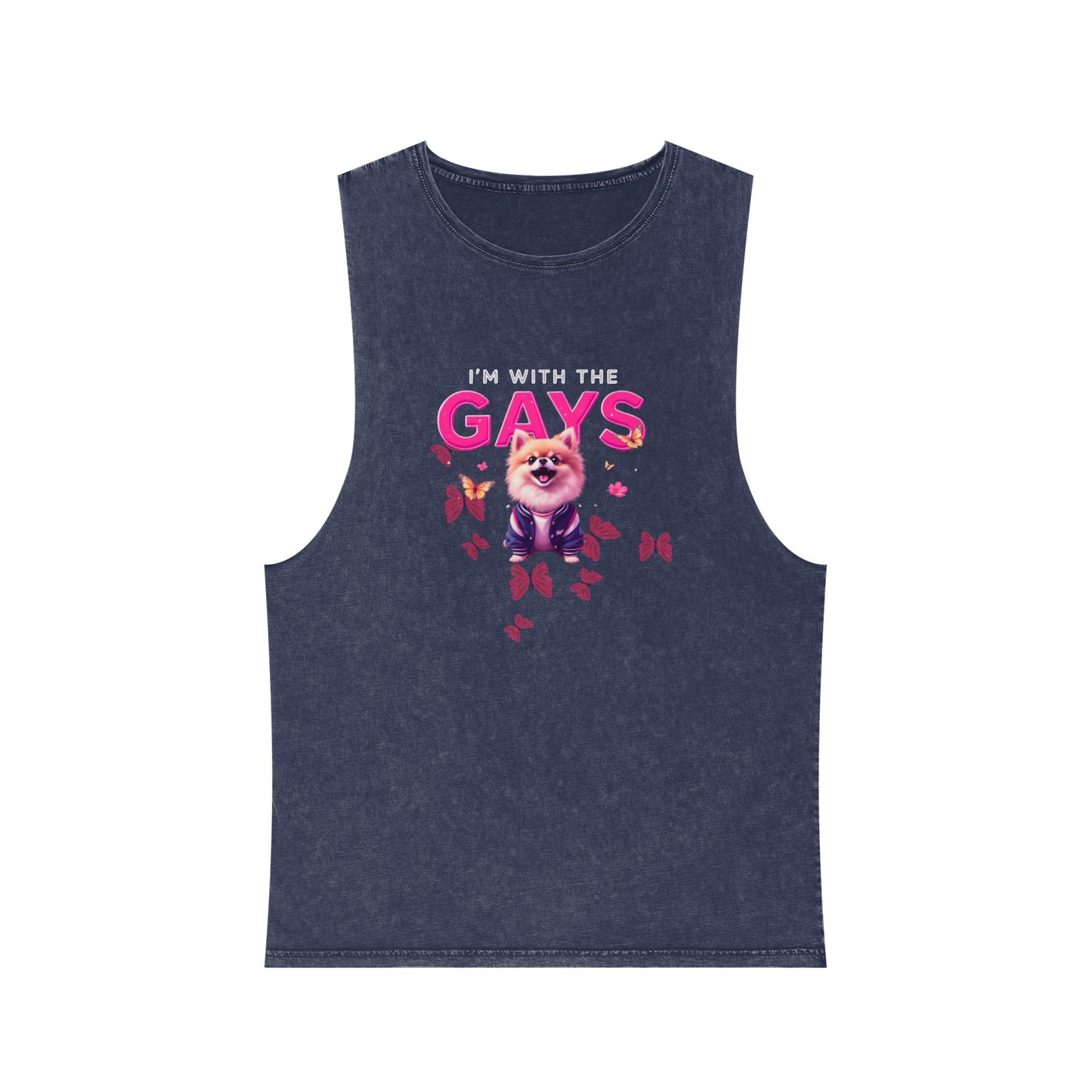 Unisex Stonewash Tank Top - I'm With The Gays | Pride Apparel