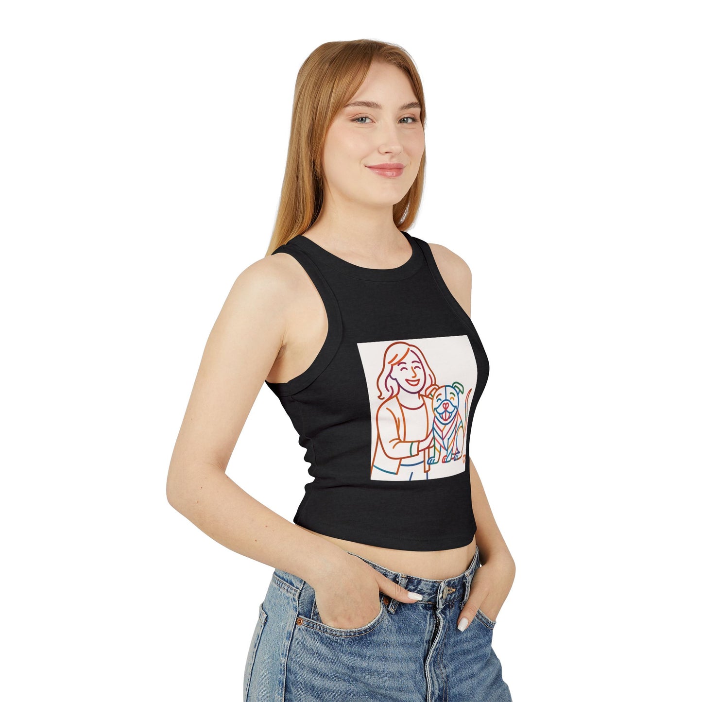 pride tank top Cute Dog Lover Racer Tank Top - Women's Micro Ribbed Crop Tee