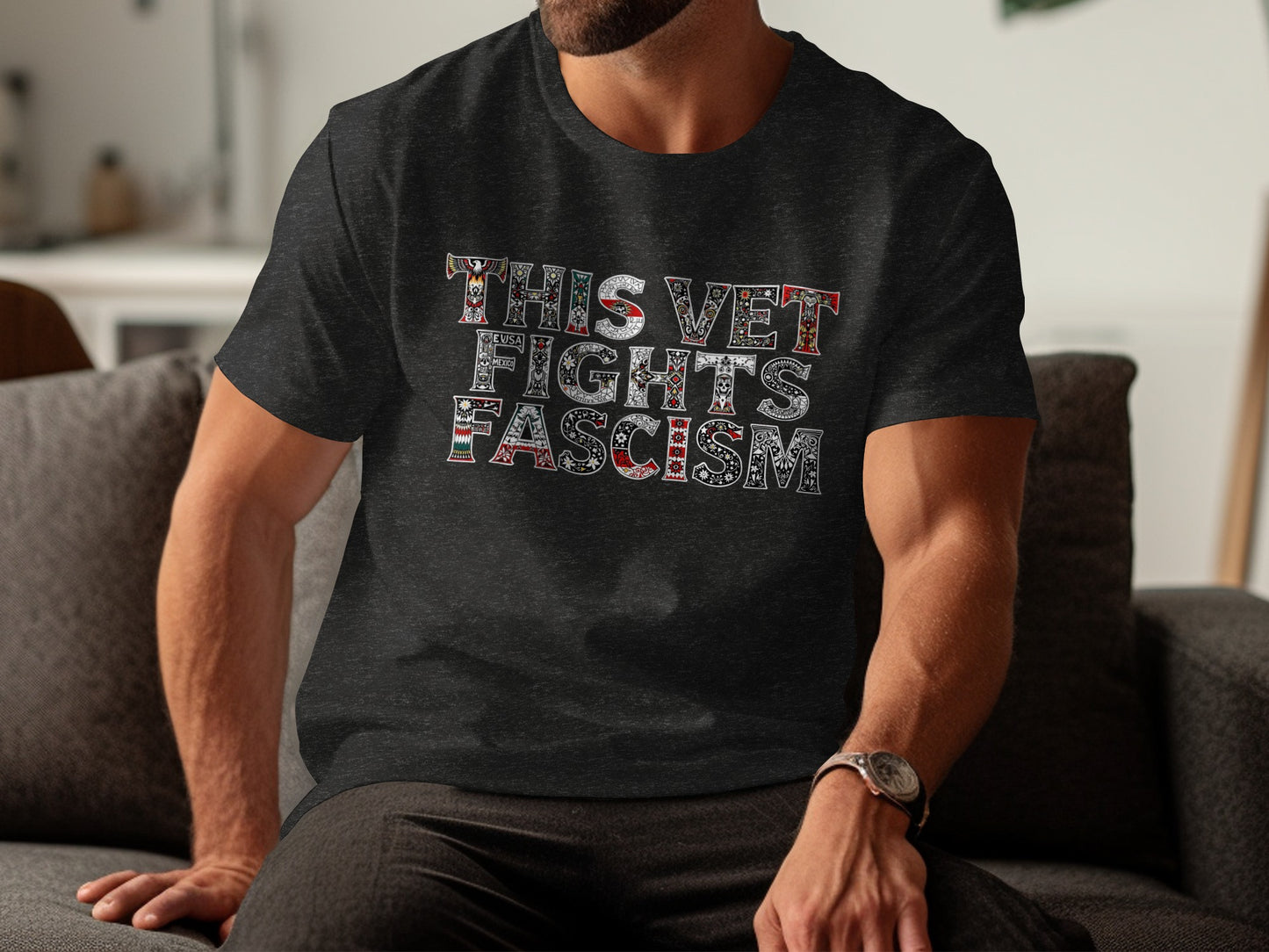 This Vet Fights Fascism Graphic Tee product