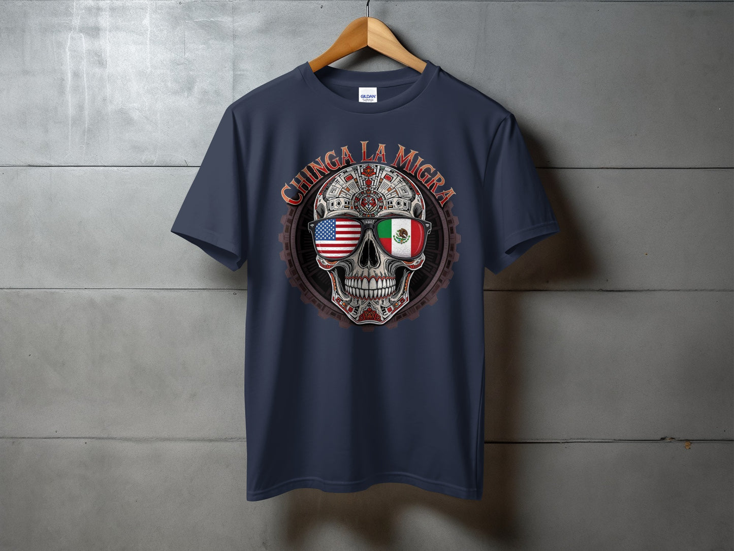 Chinga La Migra Skull Printed Graphic T-shirt product