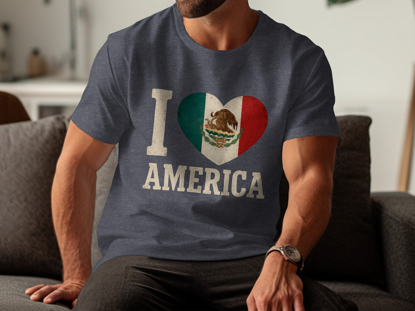 I Love America with Heart Design T-shirt product