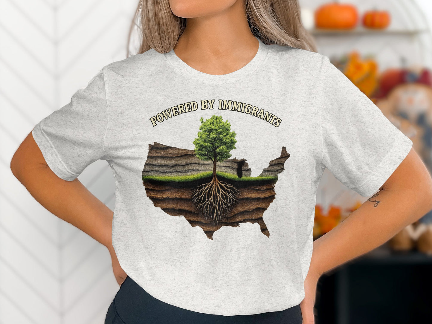 Powered by Immigrants USA Map Graphic Shirt product
