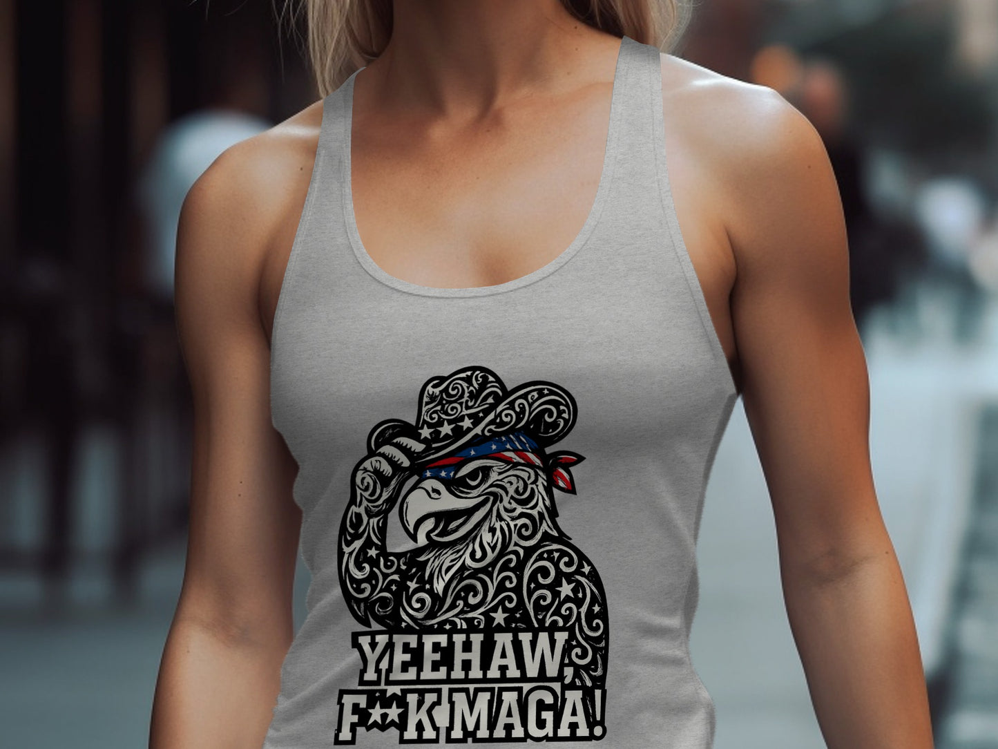 Yeehaw F**k Maga Eagle Graphic Printed Tank Top product