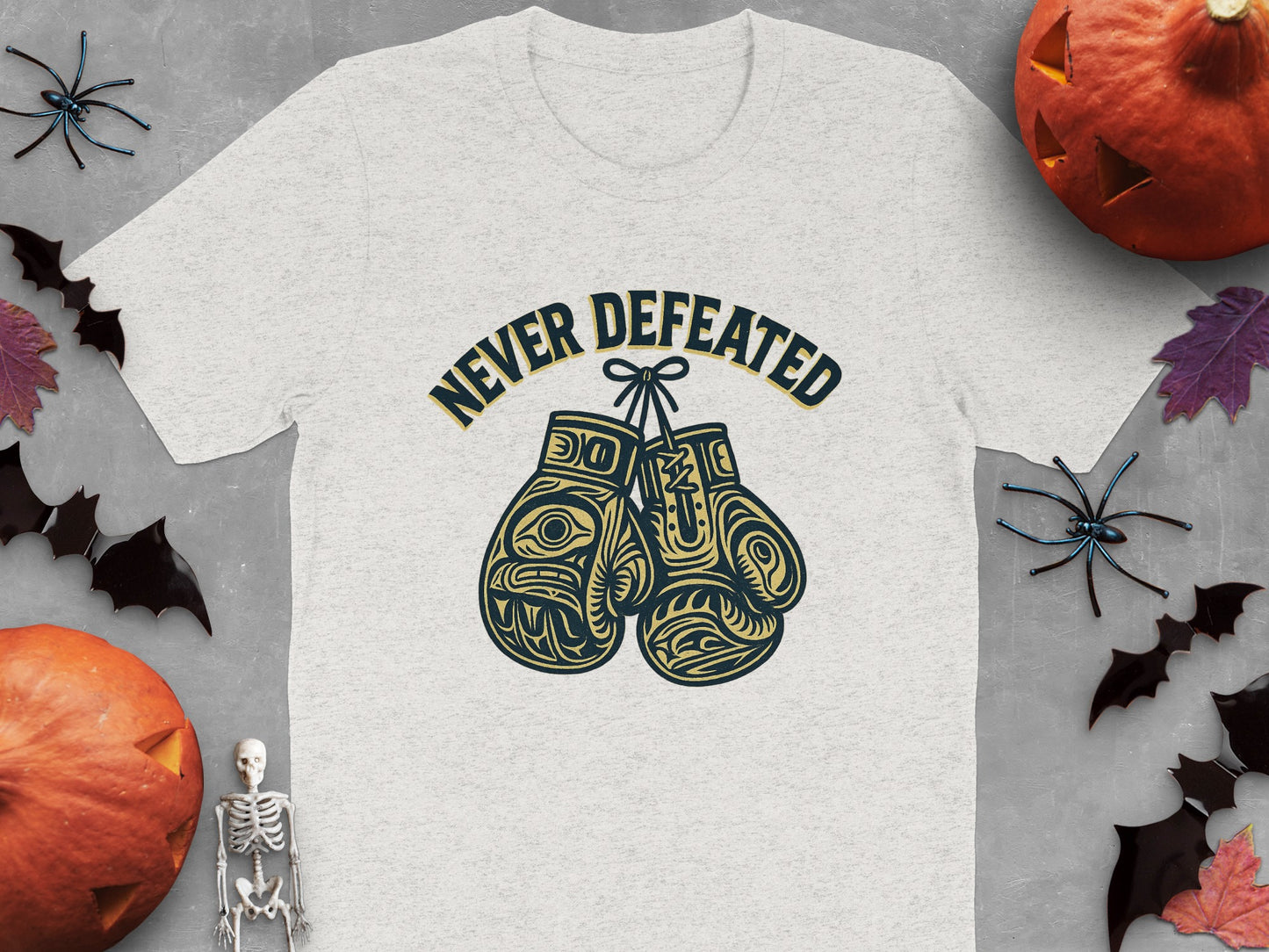 Never Defeated Boxing Gloves Graphic T-Shirt product type