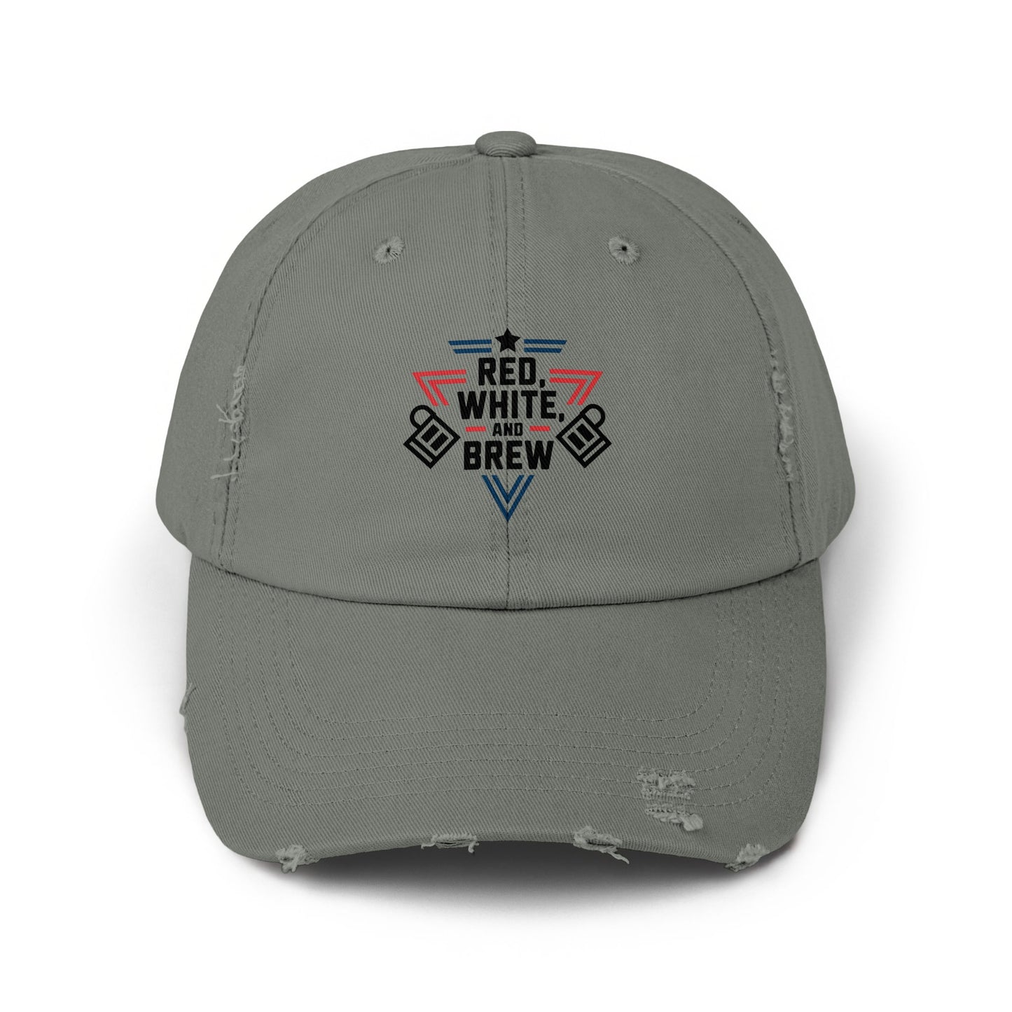 Red White and Brew Distressed Adjustable Hat product