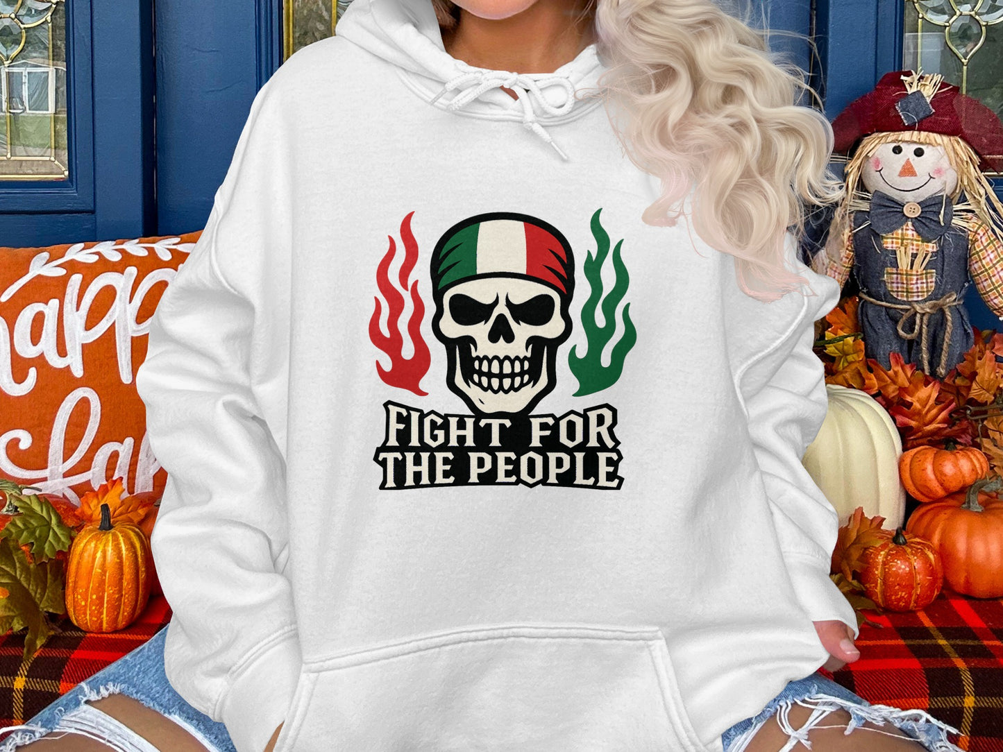 Fight for the People Skull Hoodie product type