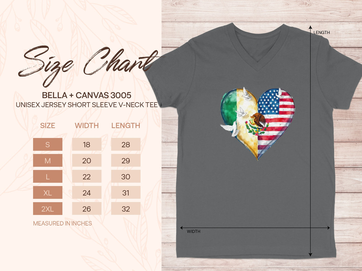 Heart Shaped Flag Graphic V-Neck T-Shirt product